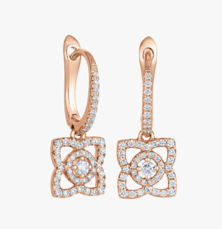 Erina Solitaire Kisna Rose Gold Earrings